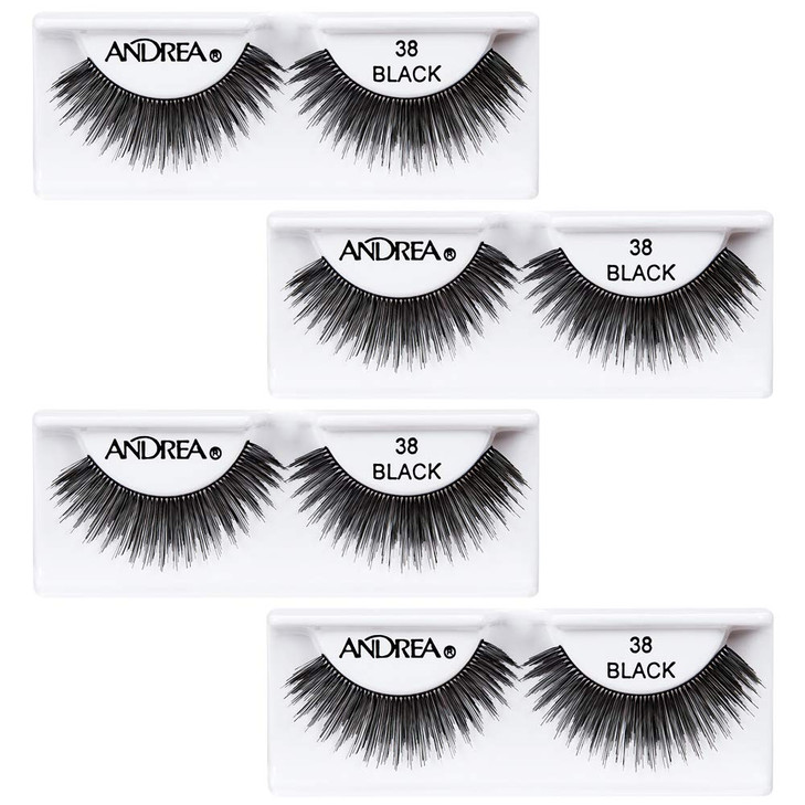 Andrea False Lashes Style 38 Black turnheader 4 pack