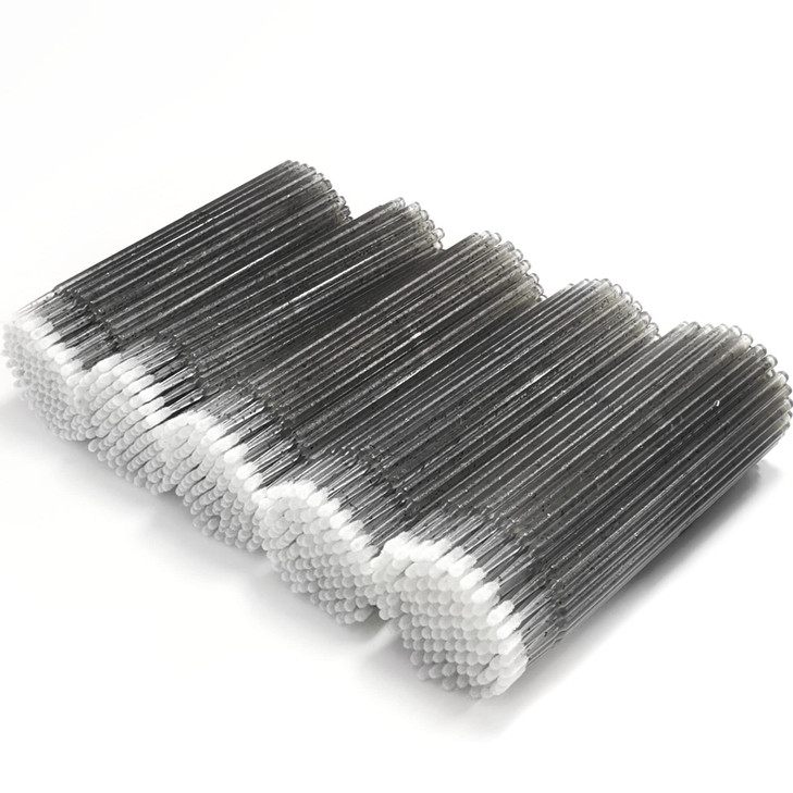 ZYIGYI 500 Pcs Disposable Micro Applicator Brush for Eyelash Extension Microswabs Lips Mascara Wands Black