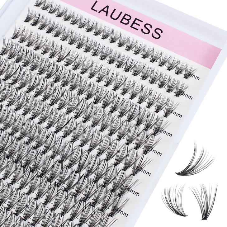 Individual Lashes 240pcs DIY Eyelash Extension 20D C Curl Cluster Lashes Natural Look Long Individual Lash Extensions Vo