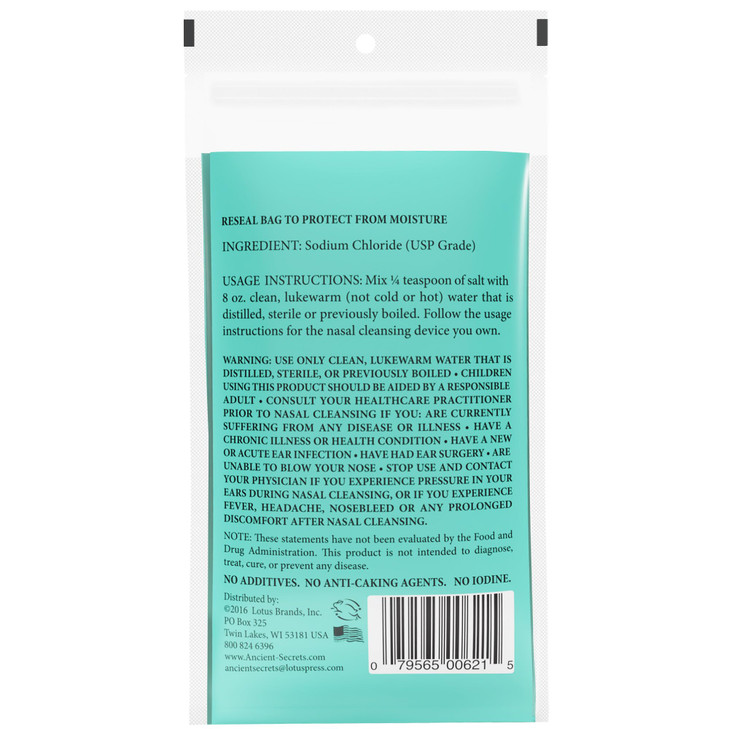 Ancient Secrets Nasal Cleansing Salt, Non-Iodized  USP-Grade Sodium Chloride for Any Neti Pot, Sinus Irrigation System, 8 Oz online at globaldelivered