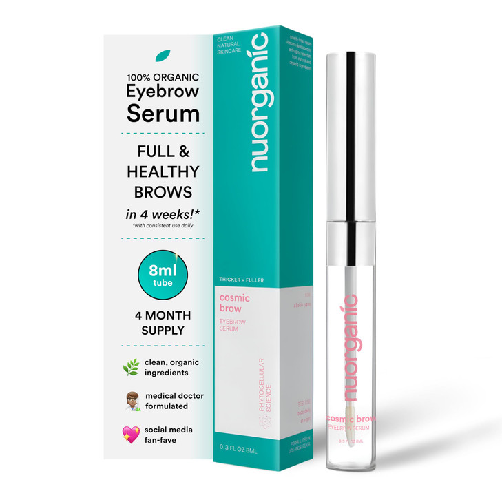 nuorganic Cosmic Brow Eyebrow Serum for Growth Natural Eye Brow Serum for Thicker Longer More Defined Brows 4 Months Sup