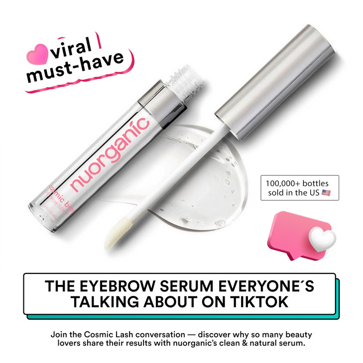 nuorganic Cosmic Brow Eyebrow Serum for Growth Natural Eye Brow Serum for Thicker Longer More Defined Brows 4 Months Sup