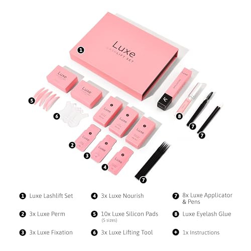 Luxe Lash Lift and Tint Kit Professional Eyelash Lift and Tint Kit for AtHome Use Keratin Lash Lamination Lash Curling D