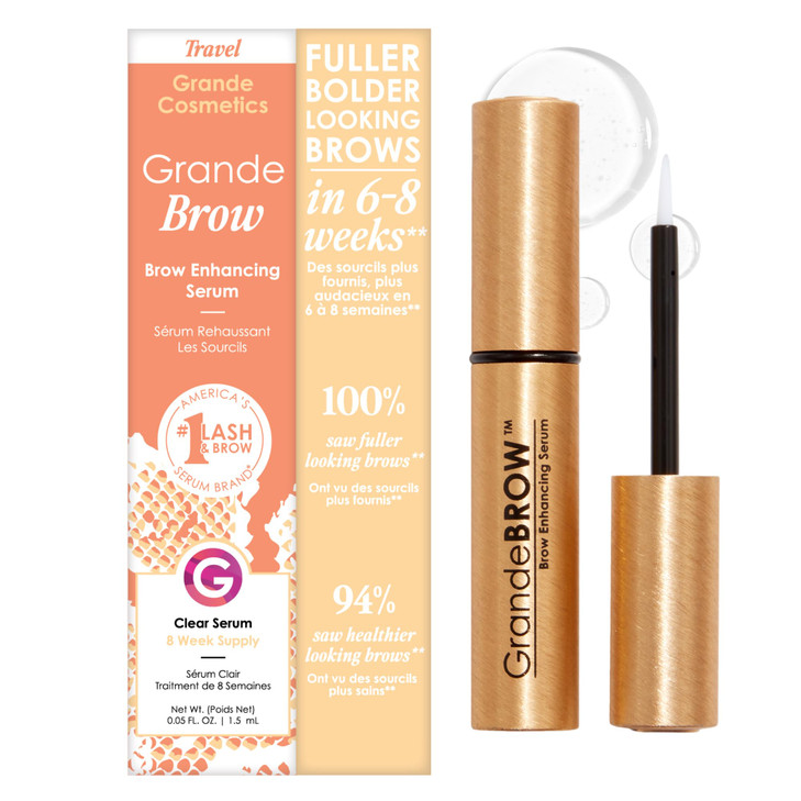 Grande Cosmetics GrandeBROW Brow Enhancing Serum for Fuller Bolder Looking Eyebrows Brow Serum With Vitamins Peptides An