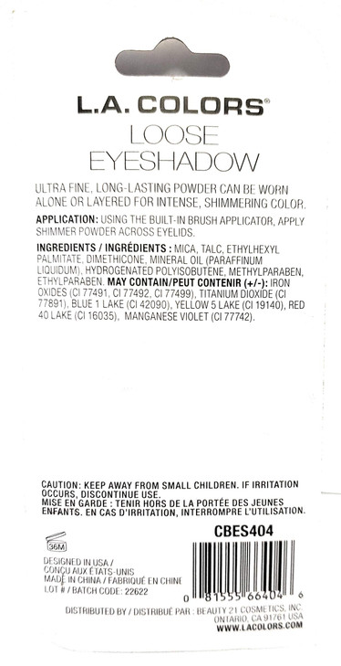 L.A. Colors Shimmering Loose Eyeshadow (Radiant) online at globaldelivered