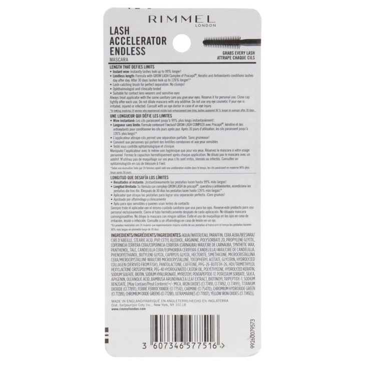 Rimmel Lash Accelerator Mascara Extreme Black Pack of 1
