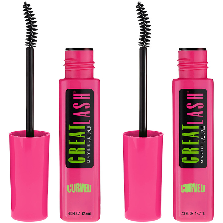 Maybelline Great Lash Curved Brush Washable Mascara Volumizing Lengthening and Curling Mascara Very Black 1 Count