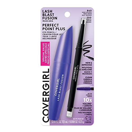 Covergirl Lash Blast Fusion Mascara Very Black Perfect Point Plus Eyeliner Pencil Black Onyx Pack of 1
