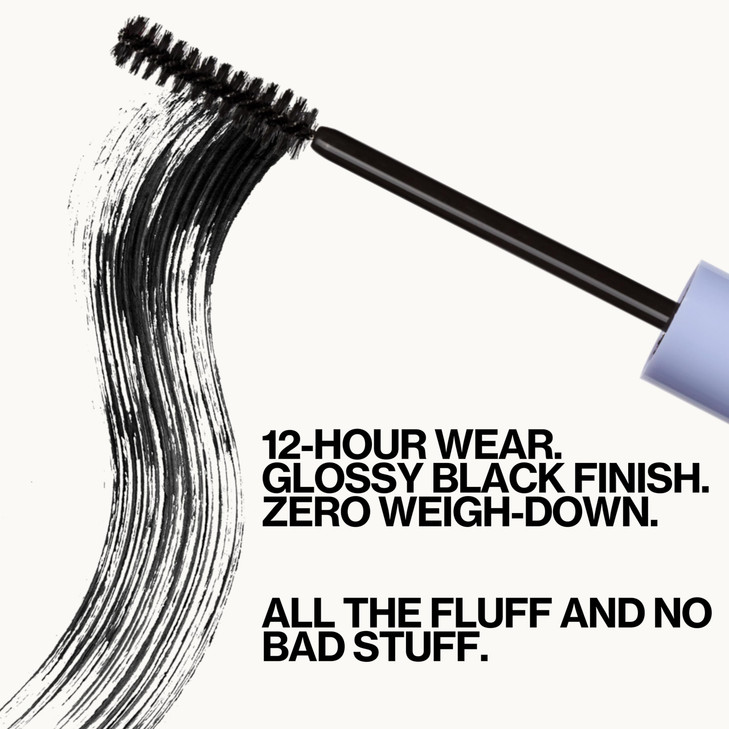 Pacifica Vegan Collagen Fluffy Lash Mascara Black Thickening Lengthening Mascara with Plant Fibers Full Fluffy Lashes Ve