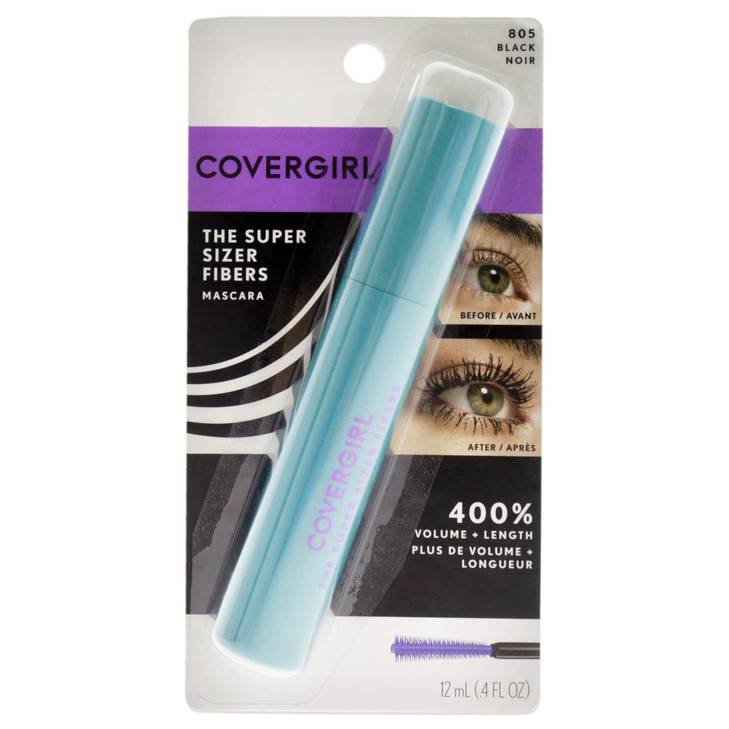 COVERGIRL Super Sizer Fibers Mascara Black 805 035 Ounce Packaging May Vary Volumizing Mascara with Brush