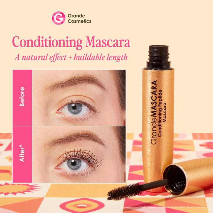 Grande Cosmetics GrandeMASCARA Conditioning Peptide Mascara Buildable Volume Length WaterResistant ClumpFree Lash Extens