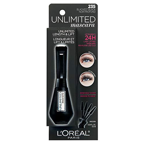 LOral Paris Makeup Unlimited Lash Lifting and Lengthening Washable Mascara Blackest Black