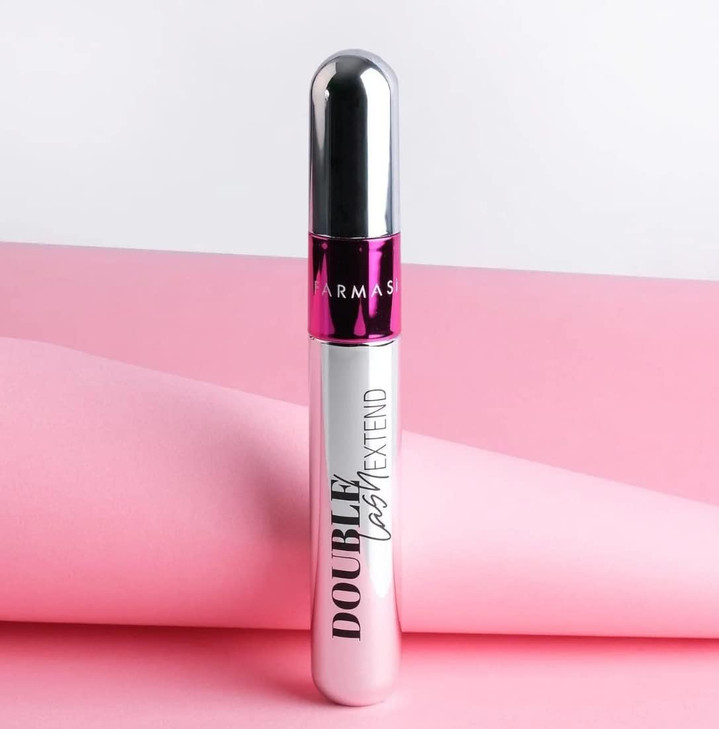 FARMASi Double Lash Extend Mascara 2Step Special Brush for Lengthening Volumizing False Lash Effect Buildable Formula No