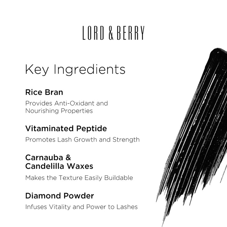 Lord Berry Prodigious Mascara Curling Volumizing SmudgeFree Nourishing with Diamond Powder False Lash Effect 033 fl oz