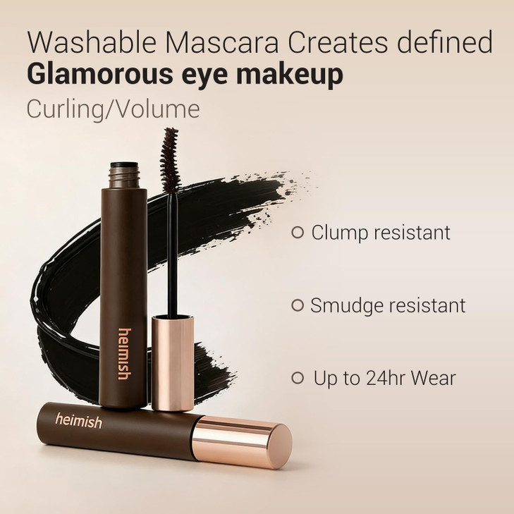 HEIMISH Dailism Smudge Stop Mascara Volumizing Lengthening Longlasting Waterproof Smudgeproof NonClumping Washable Clean