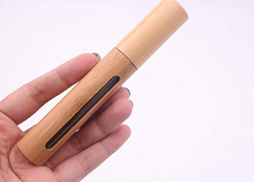 2Pcs 6ml Bamboo Mascara Tube Bottles Refillable Empty Eyelash Container Vials with Eyelash Wand and Plug for Eyelash Gro