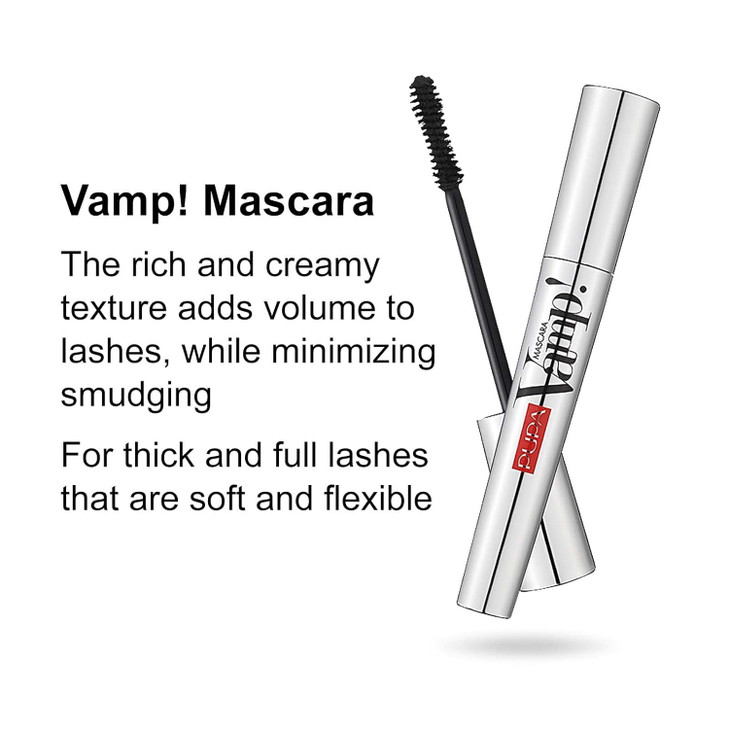 Pupa Milano Vamp Exceptional Volume Mascara Exaggerated Lashes with Oversize Volume Revolutionary in Performance and For