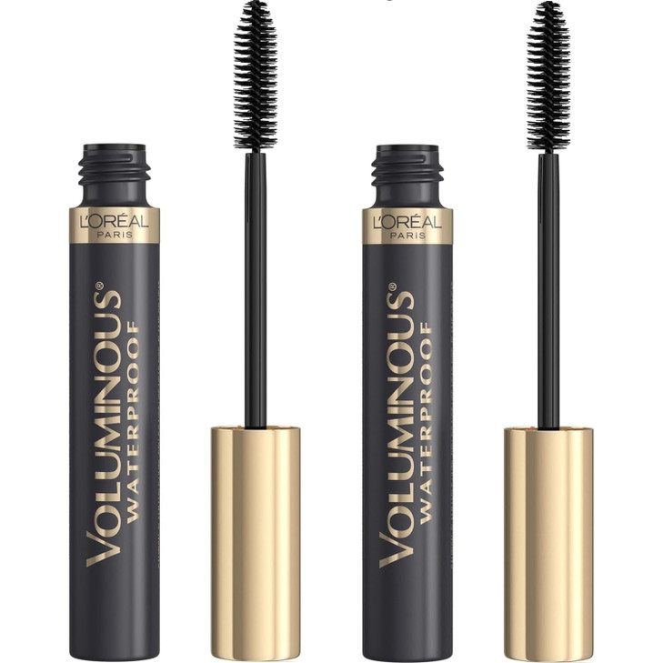 LOral Paris Makeup Voluminous Original Waterproof Mascara Black 028 Fl Oz Pack of 2