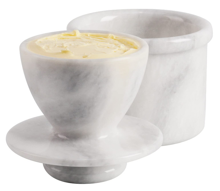 Radicaln Marble Butter Keeper 425 Inches White Handmade French Butter Holder For Kitchen Counter Decor Ideal Butter Croc