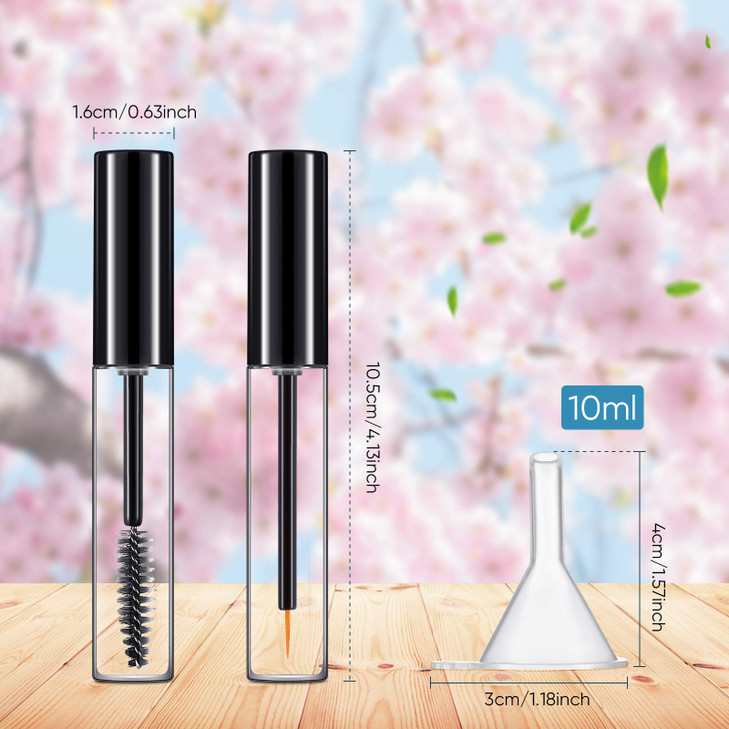 Patelai 12Pcs 10ml Empty Mascara Tubes Set Includes 4 Eyelash Serum Container Bottles 4 Liquid Eyeliner Containers 4 Fun