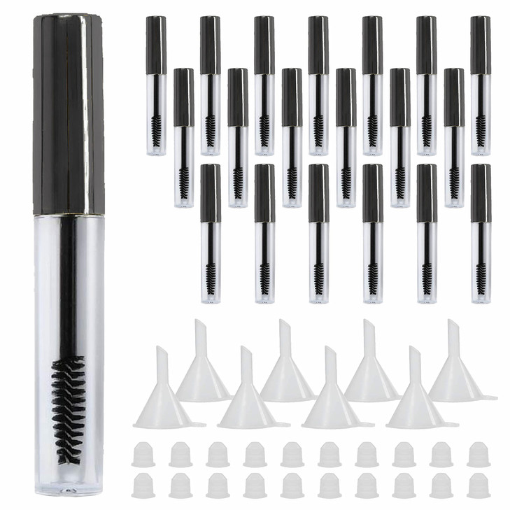 Comicfs 20 Pcs 4ml Transparent Reusable Empty Bottle Tube Container Makeup Vials Cosmetic Tool for Eyelash Growth OilMas