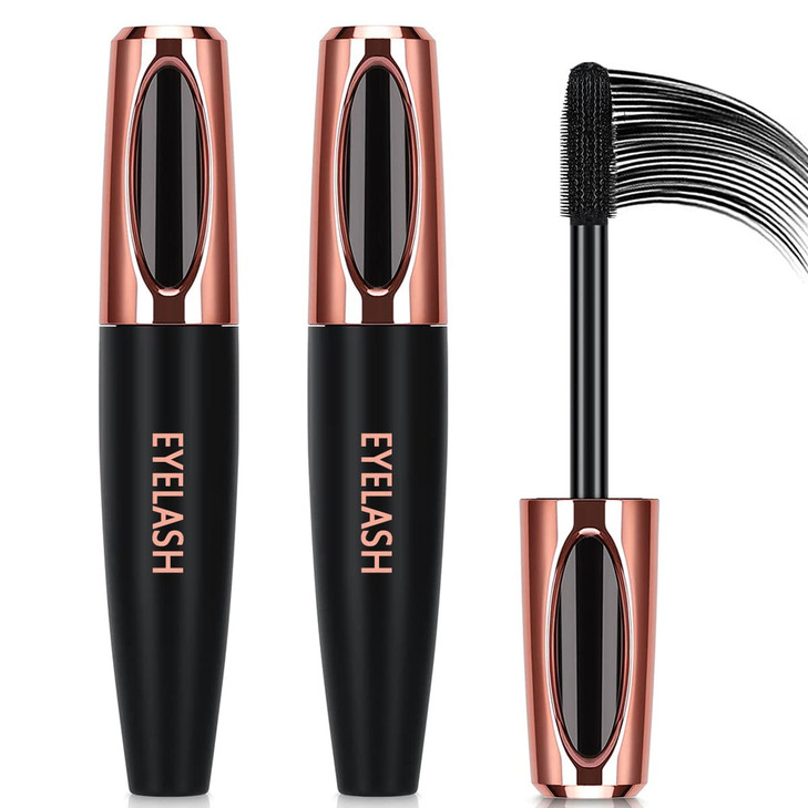 2 Pack 4D Silk Fiber Lash Mascara Long Lasting Eyelashes Lengthening and Thick Waterproof SmudgeProof All Day Exquisitel