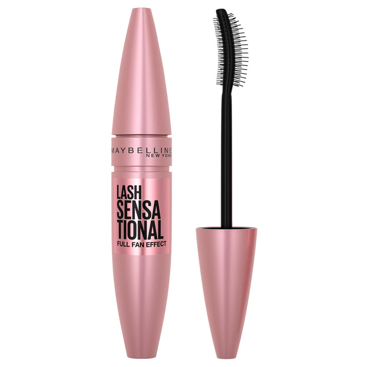 Maybelline Lash Sensational Washable Mascara Lengthening and Volumizing for a Full Fan Effect Very Black 1 Count