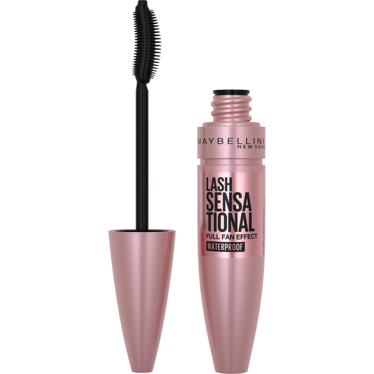 Maybelline Lash Sensational Waterproof Mascara Lengthening and Volumizing for a Full Fan Effect Brownish Black 1 Count