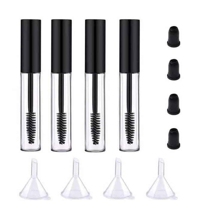 4 Pack Empty Mascara Tube with Eyelash Wand ForSewian10ml Premium Eyelash Cream Container Bottle with Mini Funnels and L