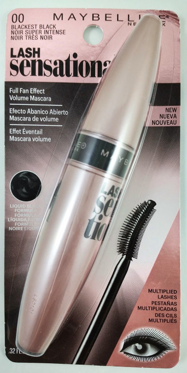 Maybelline New York Lash Sensational Mascara Blackest Black 032 oz Pack of 2