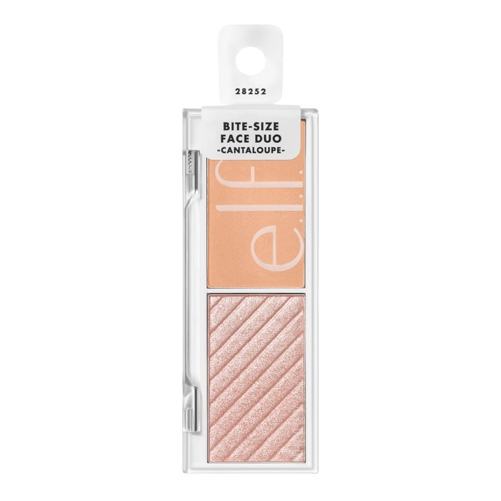 elf Cosmetics BiteSize Face Duo Highlighter Bronzer Blush Palette Highly Pigmented White Peach 0049 Oz 14g 0049 ounces