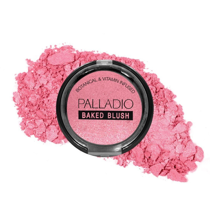 Palladio Baked Blush Highly Pigmented and Shimmery Powder Apply Dry for Natural Glow or Wet for Dramatic Radiance Easy t