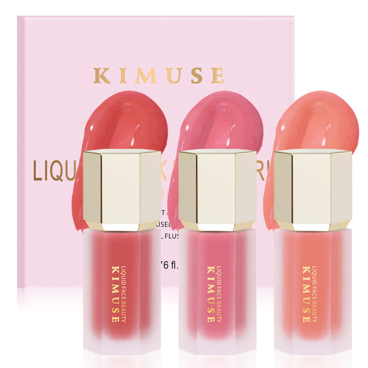 KIMUSE Soft Cream Blush Liquid Blush for Cheeks LongWearing Pigmented Waterproof Smudge Proof Dewy Finish