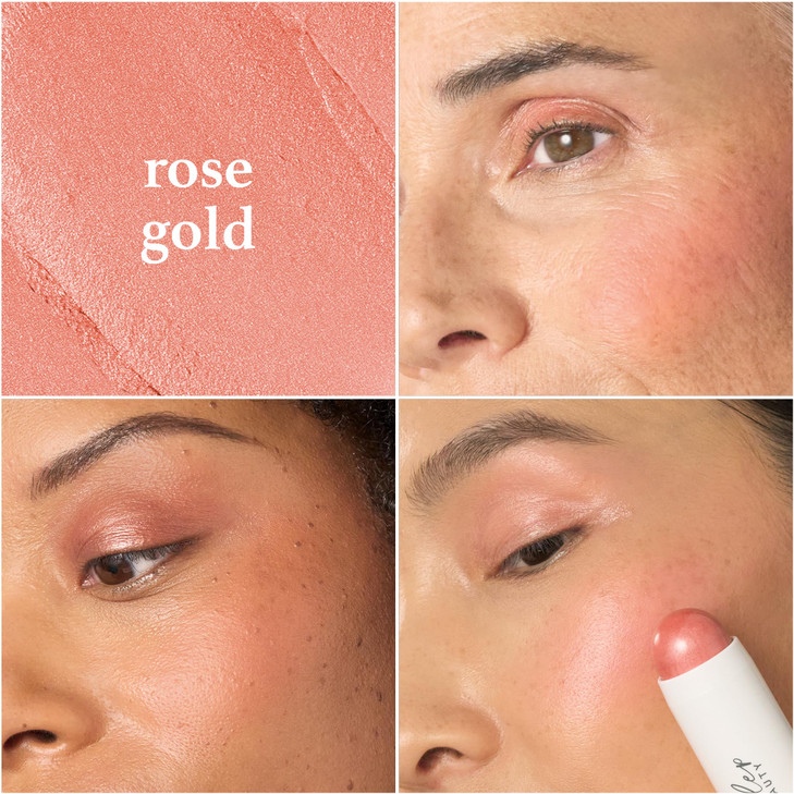 Julep Skip The Brush Cream to Powder Blush Stick Rose Gold Blendable and Buildable Color 2in1 Blush and Lip Makeup Stick