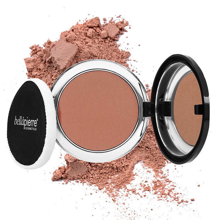 bellapierre Compact Mineral Blush Warm Dewy Glow NonToxic and Paraben Free Suitable for All Skin Types Compact Case 035O