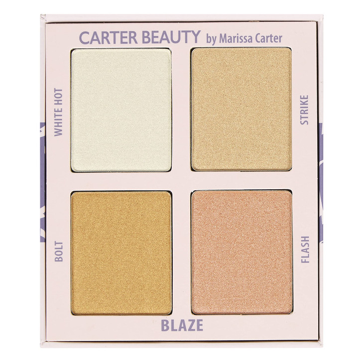 Carter Beauty By Marissa Carter Mini Highlighter Palette | Long Lasting Makeup | Shimmer & Matte Shades (Blaze)
