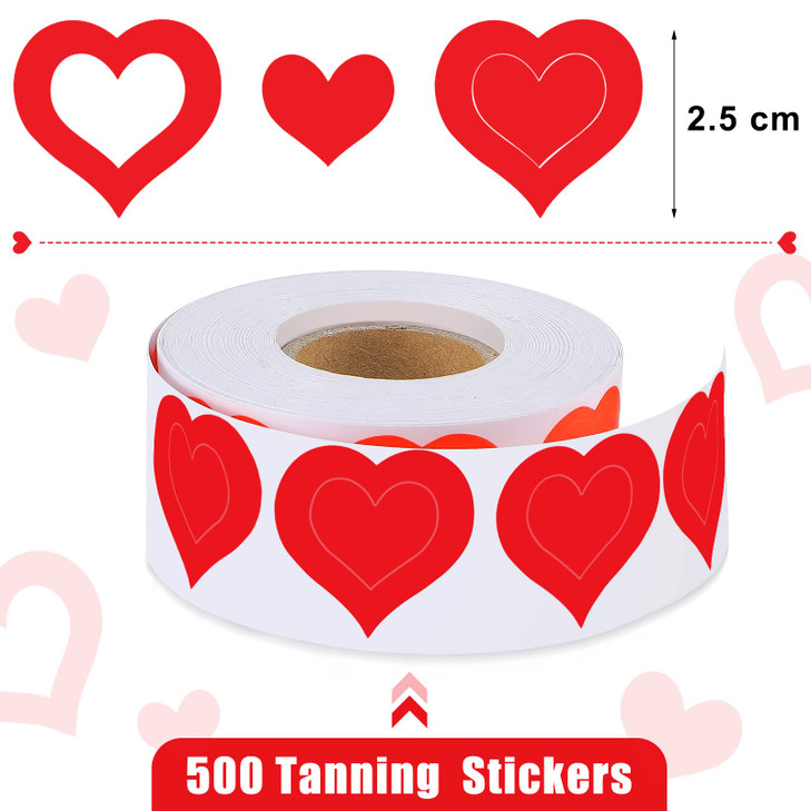 Crtiin Roll of 500 Pieces Tanning Stickers for Body Sunbathing Tanning Bed Stickers Perforated Self Adhesive Body Decals