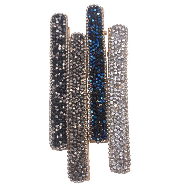 4 Rhinestone Crystal Long Slim Beak Duckbill Alligator Clip Pin Hair Accessories Women Girls online at globaldelivered