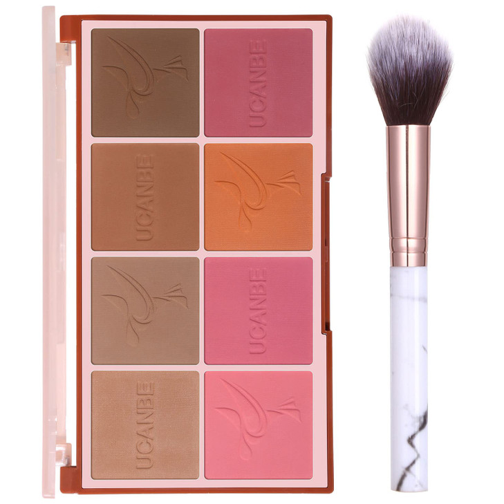 8 Colors Face Matte Blush Palette Shading Blusher Buildable Facial Cheek Blusher Contour Bronzing Pressed Powder Makeup