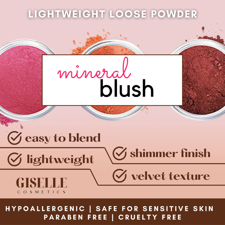 Giselle Cosmetics Giselle Doll Blush Palette Face Makeup Make Up Loose Powder Matte Blush Mineral Blush Peach Pink Red T
