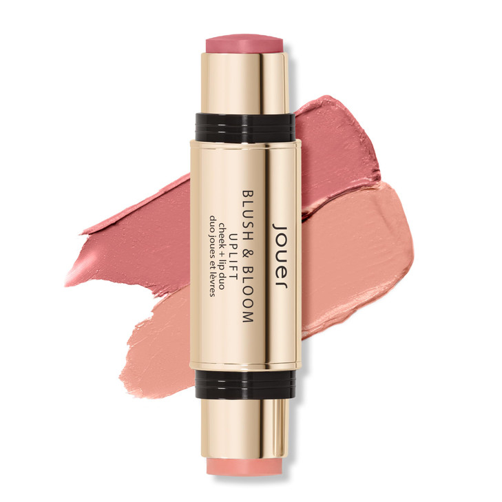 Jouer Blush Bloom Cheek Lip Duo Hydrating Cream Blush Stick for Lip and Cheek Tint Moisturizing Rose Hip and Squalane Oi