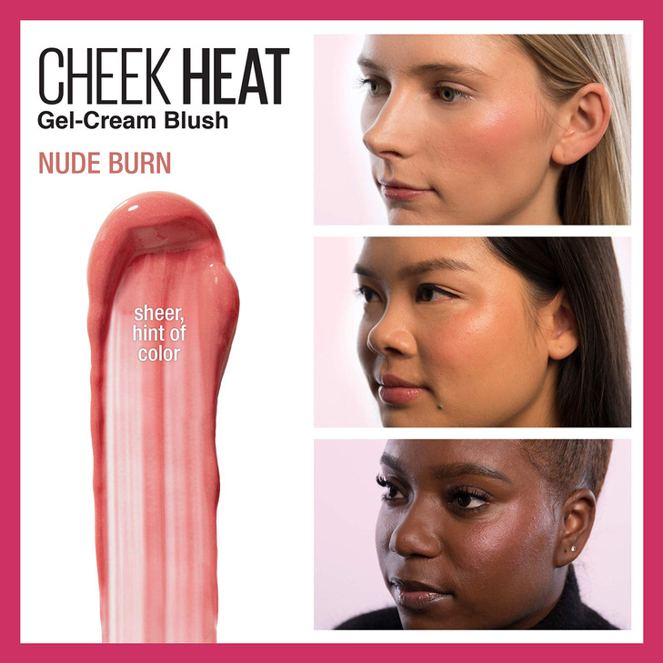 Maybelline Cheek Heat GelCream Blush Makeup Lightweight Breathable Feel Sheer Flush Of Color NaturalLooking Dewy Finish