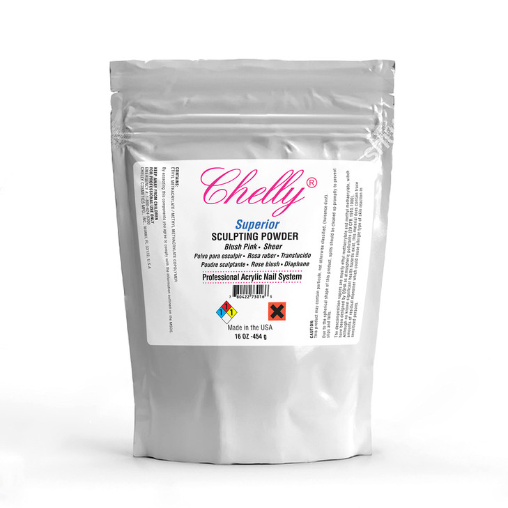 Chelly Superior Sculpting Powder Professional Acrylic Nail System Clear Blush Pink Medium Pink 16 oz 454 g Blush Pink