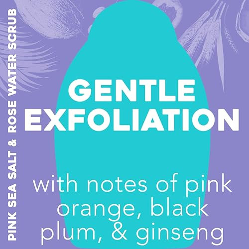 OGX Sensitive + Rose Water & Pink Sea Salt Exfoliating Body Scrub + Rose Quartz, Gentle Exfoliating Daily Body Wash Softens Skin, Body Scrub for Wome online at globaldelivered
