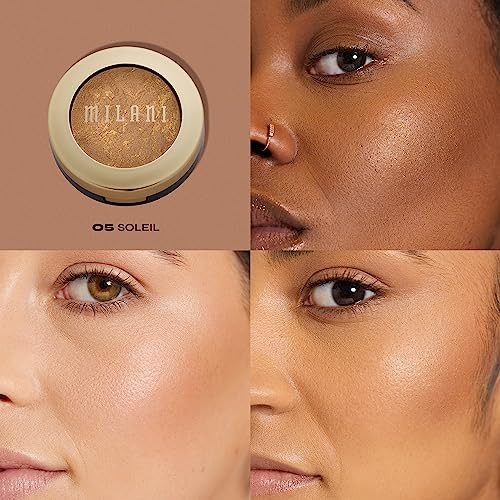Milani Bronzer Powder Baked Bronzer Made in Italy Bronzing Shimmer Highlighter Makeup for Contour Soleil