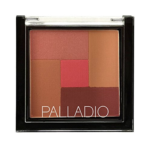 Palladio 2In1 Mosaic Blush and Bronzer Silky Smooth Face Makeup Pressed Powder Five Color Hues from Shimmering Pinks to