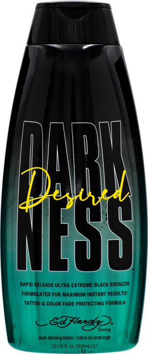 Ed Hardy Tanning Desired Darkness Dark Tanning Lotion Rapid Release Ultra Extreme Black Bronzer Formulated for Maximum I