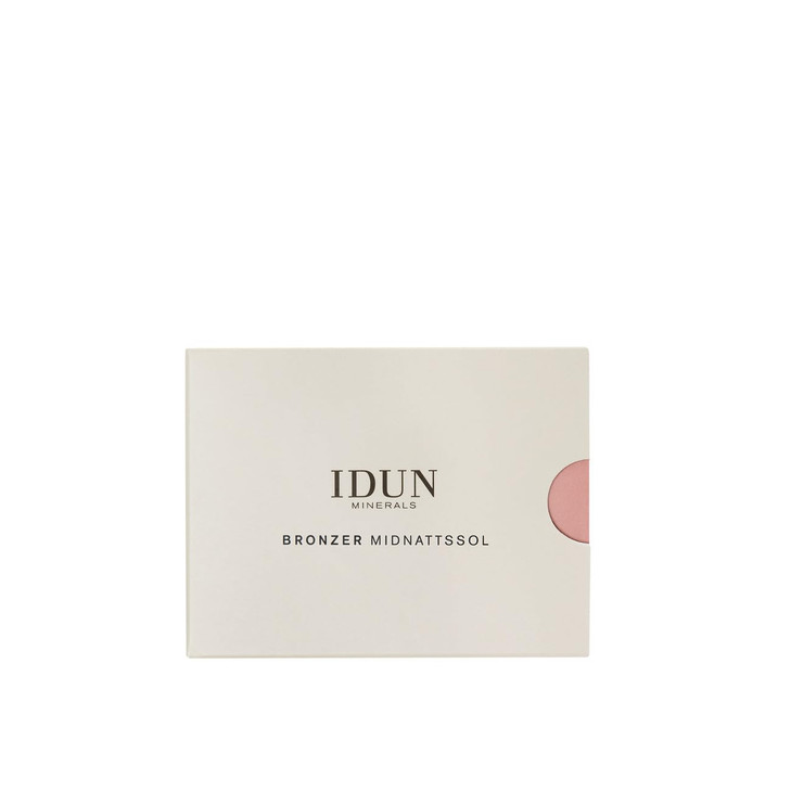 IDUN Minerals Shimmering Mineral Bronzer Midnattssol Baked Bronzing Powder For a Warm Subtle Shimmer Weightless Buildabl