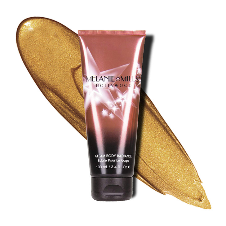 Melanie Mills Hollywood Gleam Body Radiance All In One Makeup Moisturizer Glow For Face Body Bronze Gold 34 floz
