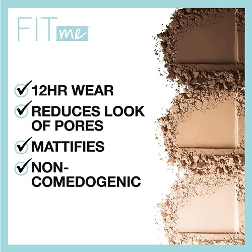 Maybelline Fit Me Matte Poreless Pressed Face Powder Makeup Setting Powder Natural Ivory 1 Count